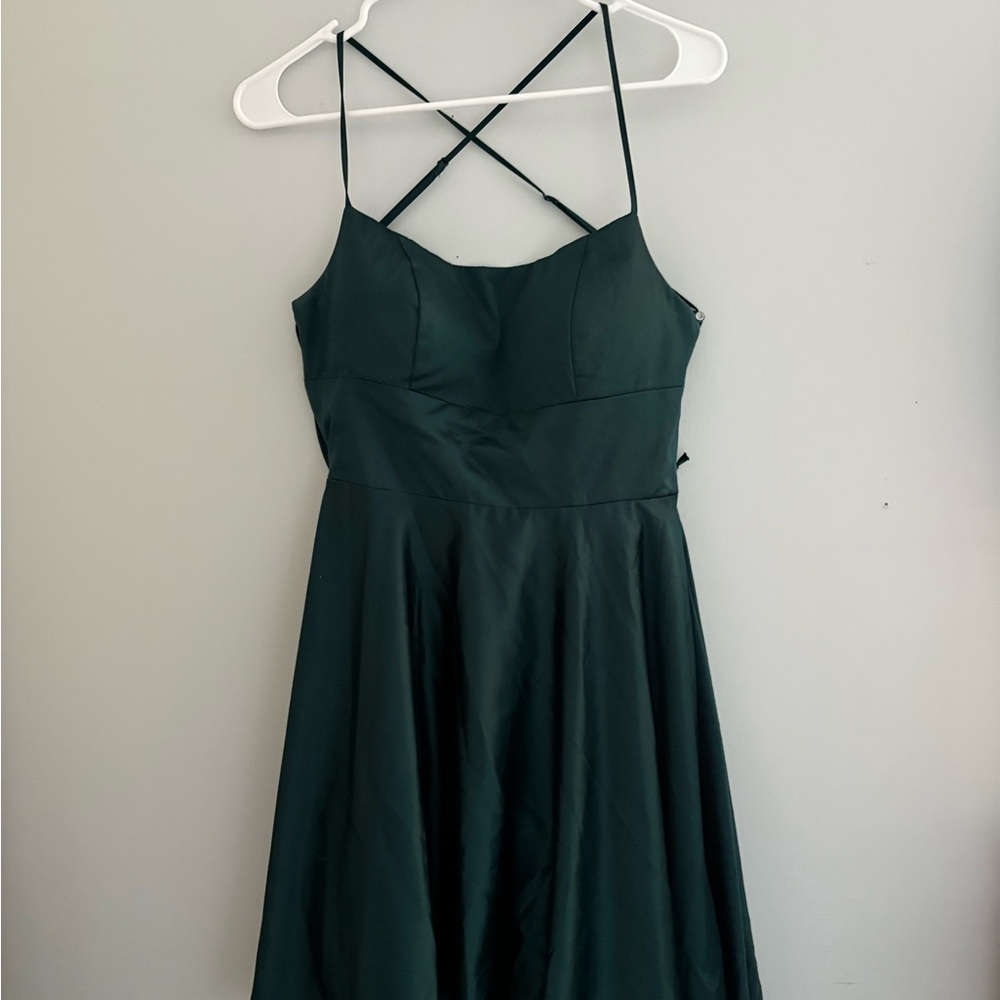 B Darlin Black Spaghetti Strap Fit and Flare Dress